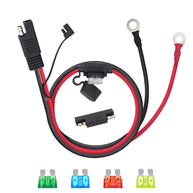 Billion Wealth 10 AWG 3.3 pies SAE a O Ring Conectores Cable de extensión Conector de cable compatible con cargador/mantenedor de batería (10 AWG 3.3 pies)