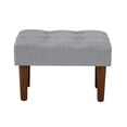 thumbnail image 4 of VECELO Small Tufted Foot Stool, Upholstered Footrest Ottoman with Legs, Fabric Rectangle Sofa Foot Rest for Living Room, Couch, Gray, 4 of 11