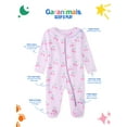 thumbnail image 6 of Garanimals Baby Girl Cotton Footed Sleep & Play Pajamas, Graphic Prints, 2-Pack, Newborn–9M, 6 of 8