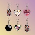 thumbnail image 2 of Qisuw Pink Heart Acrylic Keychain Cute Clear Heart Shape Discs Keychain Ornaments, 2 of 17