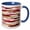 Blue/White, variant on 3drose, Red, White, and Image of Gold Brush Strokes Pattern, 11oz Two-tone Blue Mug