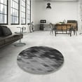 thumbnail image 3 of Ahgly Company Indoor Round Patterned Battleship Gray Area Rugs, 5' Round, 3 of 6