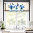 thumbnail image 2 of Rod Pocket Polyester kitchen Curtain Valances for Windows With Blue Flowers And Butterflies Design For Indoor Living Room Bedroom Kitchen Decoration 54x18 inch, 2 of 5