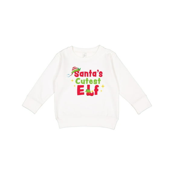 Inktastic Christmas Santa's Cutest Elf Toddler Sweatshirt