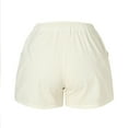 thumbnail image 5 of Linen Shorts,Womens 5 Inch Inseam Drawstring Linen Blend Short,Comfy Shorts for Women(Color:White,Size:S), 5 of 7
