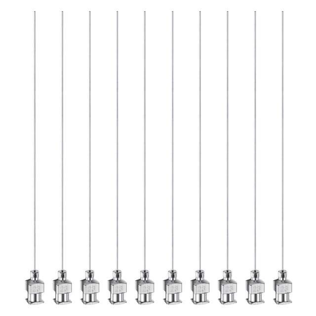 Uxcell 10 Pcs Aiguilles Distributrices en Acier Inoxydable 23G, Tube Aiguille à Colle 4 Pouces Pointe Émoussée