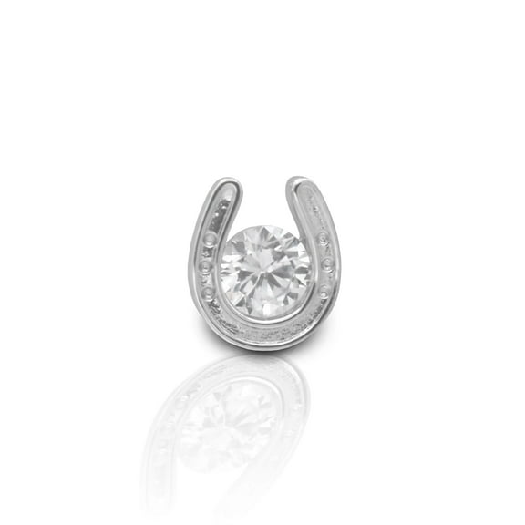 Kelly Herd Men's Silver Horseshoe And Stone Tie Tack No Color One Size