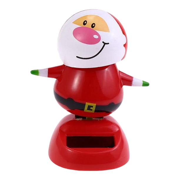 SGACAI Fgbetcv Juguete navideño de baile con energía solar, decoración navideña para el coche, muñeco cabezón para el salpicadero del coche, decoración del coche, estatuas solares de baile para dec