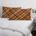 thumbnail image 4 of Orange Buffalo Plaid Throw Pillow Cover 24 x 36 Inch Decorative Pillow Cover Fall Thanksgiving Checkered Lumbar Pillowcase Seasonal Rectangle Cushion Case for Couch Sofa Bed Living Room, 4 of 9