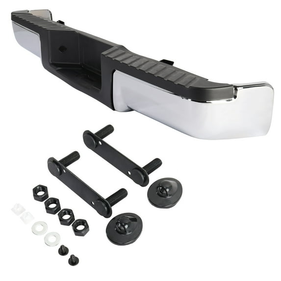 Pickup Rear Bumper Ford F150 2009-2014-Silver/Steel/No Hole