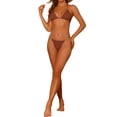 thumbnail image 2 of INSPIRAR CHIC Conjuntos de Bikini de Cadena para Mujeres de 2 Piezas con Tiras Ajustables en la Espalda Trajes de Baño Talla X-Large Café, 2 of 5