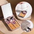 thumbnail image 3 of Travel Makeup Brush Set Foundation  Concealers Eye Shadows Makeup Set with LED light Mirror 14 count Mini Makeup Brushes (), 3 of 6