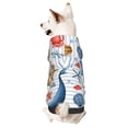thumbnail image 1 of Fotbe Watercolor Nautical Sudadera con Estampado para Perros Pequeños – Suéter con Capucha para Mascotas, Tela Suave de Forro Polar con Bolsillo-X-Large, 1 of 7
