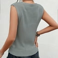 thumbnail image 4 of Yuwull Womens Tops Going Out Tops Women'S Casual Solid Color Knitted Sleeveless Crew Neck Tank Short Sleeve Crew Neck Top/Shirt Summer Tops For Women On ClearanceM, 4 of 7