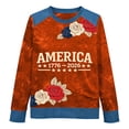 thumbnail image 4 of MEICHEN Women's 250th Anniversary Embroidered Denim Patchwork Round Neck Sweatshirt 250th Anniversary Sweatshirt Patriotic Sweatshirt, 4 of 4