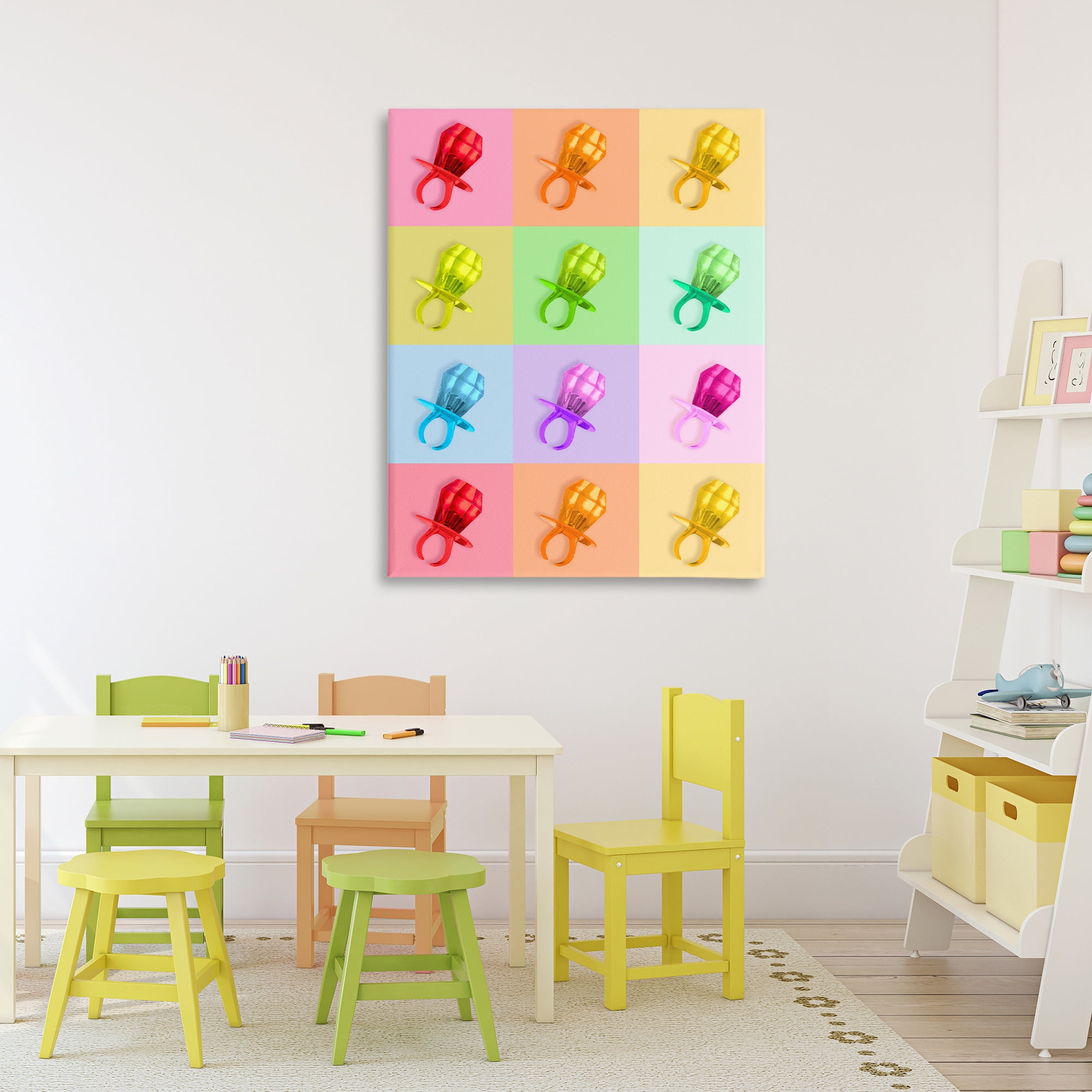 Stupell Industries Candy Gem Pop Grid Canvas Wall Art, design by LISH Creative