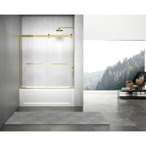 Elegant Kitchen and Bath Frameless tub door 60 x 60 Brushed Gold