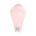 thumbnail image 4 of Unique Bargains 1 Pc Water-absorbent Double Bow Hair Towel for Bathroom Pink Coral Fleece, 4 of 5