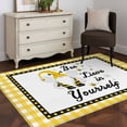 thumbnail image 3 of Bee Lieve 3x5 Area Rugs for Living Room, In Yourself Gnomes Sunflower Yellow Grid Non Slip Floor Mat Washable Low-Profile Indoor Carpet for Bedroom, Dining Room, Bathroom, 3 of 9