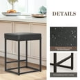 thumbnail image 4 of MF Studio 24" Counter Height Bar Stool Set of 4, Upholstered Faux Leather Backless Counter Stool for Kitchen Island, Black, 4 of 7