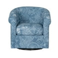 thumbnail image 3 of Linon Rhea Fully Upholstered Coastal Swivel Club Chair in Blue Seashell Pattern, 3 of 9