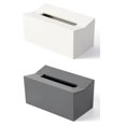 thumbnail image 1 of 2pcs Kitchen Tissue Box Cover Napkin Holder for Paper Towels Box Wall Mounted - Gray & White, 1 of 8