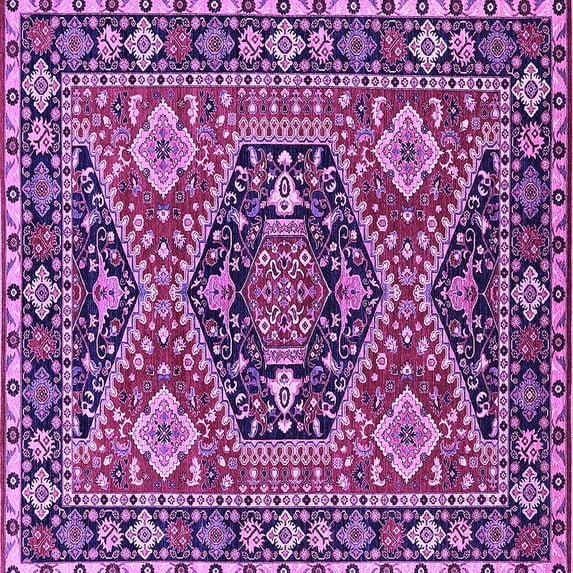 Ahgly Company Indoor Square Persian Purple Traditional Area Rugs, 5' Square