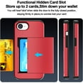thumbnail image 6 of for iPhone 16E Case with Card Holder Shockproof Dual Layer TPU+PC Heavy Duty Protective Case Hidden Card Slot Slim Wallet Cover, 6 of 10