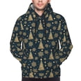 thumbnail image 2 of Bingfone Gold Snowflake Christmas Tree Men's Drawstring Hoodie Long Sleeve Pocket Sweatshirts-Medium, 2 of 6