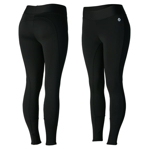 Horze Active Women's Winter Fleece-Lined Silicone Knee Patch Equestrian Riding Tights