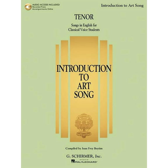 Introduction to Art Song for Tenor: Songs in English for Classical Voice Students (Other)