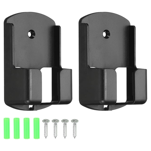 Unique Bargains 1.8' de Longueur Porte-Télécommande Mural avec Vis, Noir 2 Pack