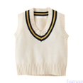 thumbnail image 2 of Fozruso Kid Boys Sweater Vest V Neck School Uniform Vest for Girls Boy Toddler Kids Knit Vest,White, 2 of 7