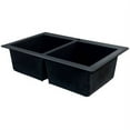 thumbnail image 4 of Transolid Radius 33in x 22in silQ Granite Drop-in Double Bowl Kitchen Sink with 4 CABD Faucet Holes, In Black, 4 of 4
