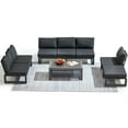 thumbnail image 4 of Suvivityse 5-Piece Aluminum Patio Furniture Sets for Stylish Relaxation, Outdoor Sectional Featuring Modern Design with Yarn-dyed fabric Cushion and Coffee Table for Balcony, Garden, Poolside, 4 of 8
