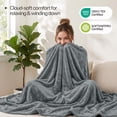 thumbnail image 3 of Utopia Bedding Cool Grey Fleece Blanket Queen Size Fuzzy Plush Anti-Static Microfiber Bed Blanket (90x90 Inch), 3 of 7