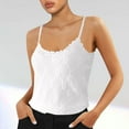 thumbnail image 2 of LIaqionyy Womens Lace Trim Tank Tops Casual Spaghetti Straps Cute Vest Tops Trendy Hollow Out Crochet Cami Top, 2 of 7