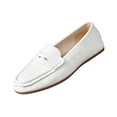 thumbnail image 3 of Nestiefly Women's Comfortable & Lightweight Penny Loafers Slip-Ons Business Casual Dress Shoes Work Office Flat Walking Shoes for Women White 40, 3 of 9