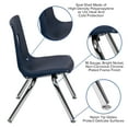 thumbnail image 5 of BizChair Navy Student Stack School Chair - 12-inch, 5 of 14