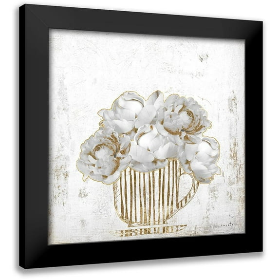 Sophie 6 15x15 Black Modern Framed Museum Art Print Titled - Peony Kitchen II