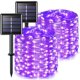 thumbnail image 1 of Estrela Guirnaldas de luces solares, juego de 2 luces solares moradas para Halloween, impermeables, 20 m cada una, 200 LED, 8 modos, luces de alambre de cobre para decoración de Halloween, 1 of 5