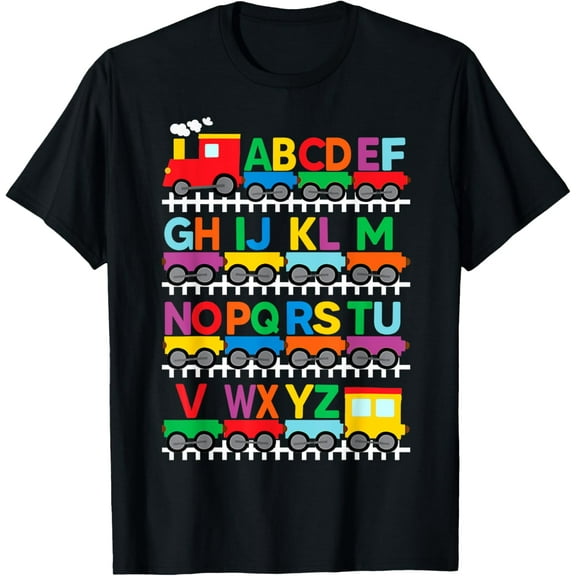 Train Railroad Lover ABC Alphabet A-Z ABCs Kindergarten Kids T-Shirt
