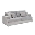 thumbnail image 6 of 79.3" Corduroy Modular Couch, Corduroy Sofa with 4 Matching Toss Pillows, 3 Seater Couch for Living Room, Apartment, Studio, Office, Gray, 6 of 9