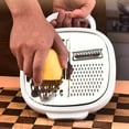 thumbnail image 4 of Stainless Steel Cheese Grater with Container - 2-in-1 Kitchen Grater with Lid & Handle for Cheese, Vegetables, Lemon Zesting - Dishwasher Safe Food Shredder & Storage Container, 4 of 9