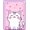 Pink Purple, Pattern 6, variant on ODIKA Cartoon Cat Kitten Motif With Pixel Heart Grid And Symmetrical Bow Accents for Dorm Room, Small Living Apartment, Stain Resistant Low Profile