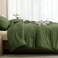 thumbnail image 3 of ANGENIA Olive Green Comforter Sets for King Bed - 3 Pieces Soft Fluffy Boho Textured Bedding Comforter Set - All Season Farmhouse Lightweight Tufted Down Alternative Bed Set, 3 of 7