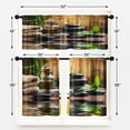 thumbnail image 5 of Spa Kitchen Curtains Rock Bamboo Wood Window Curtains Valance and Tier Set 36 Inch, Vintage Green Therapy Rod Pocket Short Tier Curtain, Summer Small Cafe Curtains for Kitchen Decor, 5 of 6