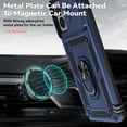 thumbnail image 3 of for Motorola Moto G Power 5G 2024 Case with Slide Camera Cover HD Screen Protector [Military Grade Drop Tested] Magnetic Ring Holder Kickstand Protective Phone Case for Moto G Power 5G 2024, Navy Blue, 3 of 17