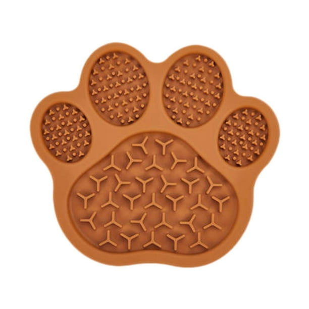 Almohadilla de silicona para lamer perros y gatos, suministros para mascotas con ventosa para entrenamiento. Marrón