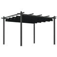 thumbnail image 3 of Outsunny 10'x13' Retractable Pergola with Wood Grain Aluminum Frame, Gray, 3 of 10